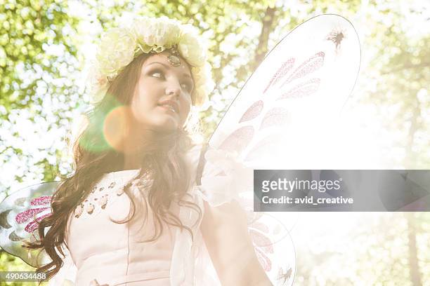 etherial winged fairy sunbeams - fairy costume stock pictures, royalty-free photos & images