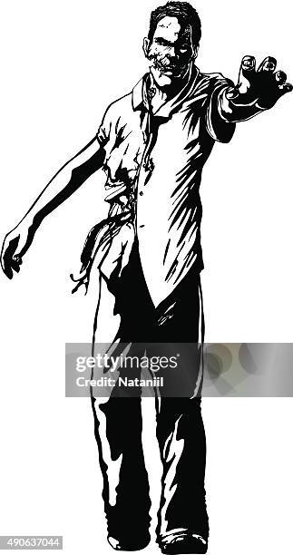 alive dead - stalker stock illustrations