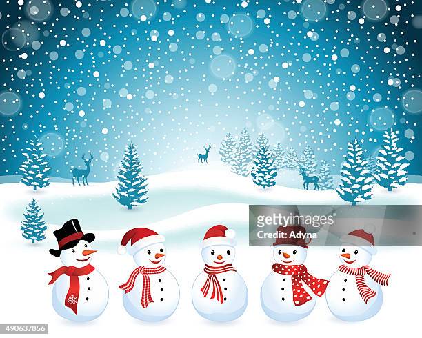 stockillustraties, clipart, cartoons en iconen met snowman - sneeuwpop