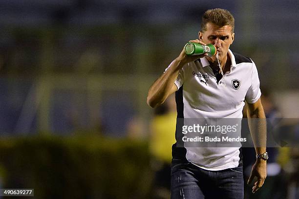 Head coach Vagner Mancini of Botafogo in action during a match between Botafogo and Goias as part of Brasileirao Series A 2014 at Mario Helenio...