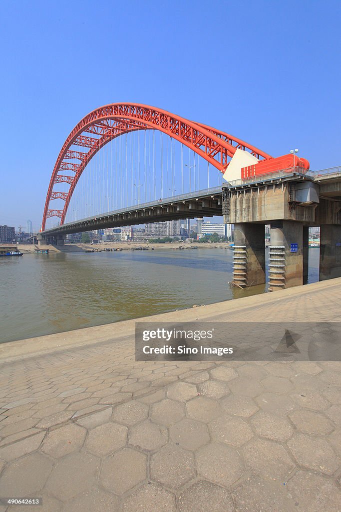 Han River, Qingchuan Bridge in Whuhan 