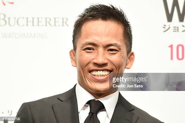 Judo competitor Tadahiro Nomura attends the 'John Wick' Japan Premiere at Differ Ariake Arena on September 30, 2015 in Tokyo, Japan.