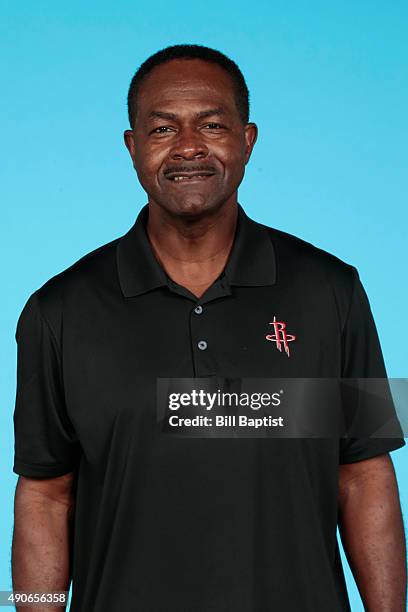 Assistant coach T.R. Dunn of the Houston Rockets poses for a photo during NBA Media Day at the Toyota Center on September 28, 2015 in Houston, Texas....