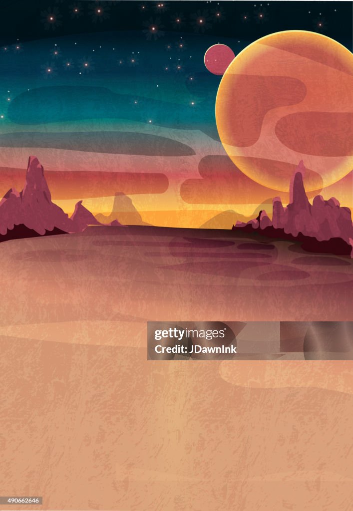 Mars or outerspace scene poster