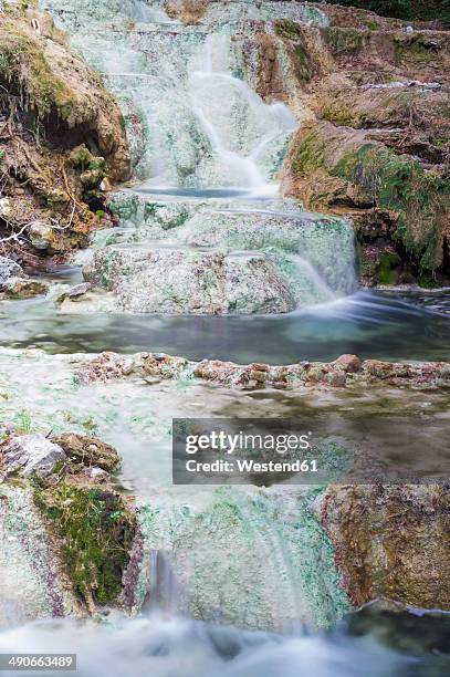 italy, tuscany, val d'orcia, bagni san filippo, hot spring at fosso bianco - balena stock pictures, royalty-free photos & images