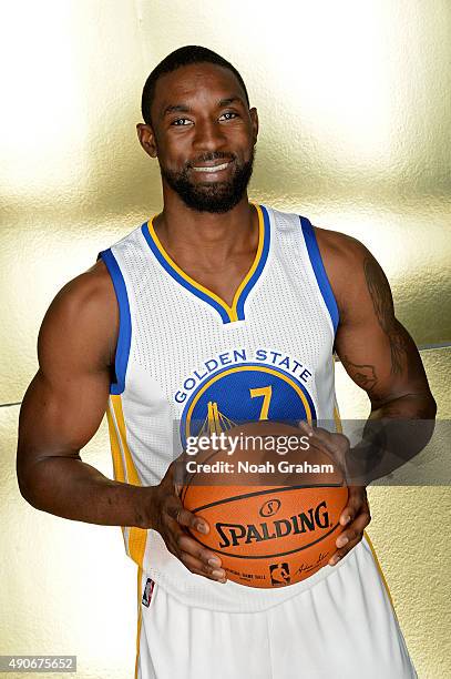 Ben Gordon of the Golden State Warriors poses for a portrait on September 28, 2015 at the Warriors practice facility in Oakland, California. NOTE TO...