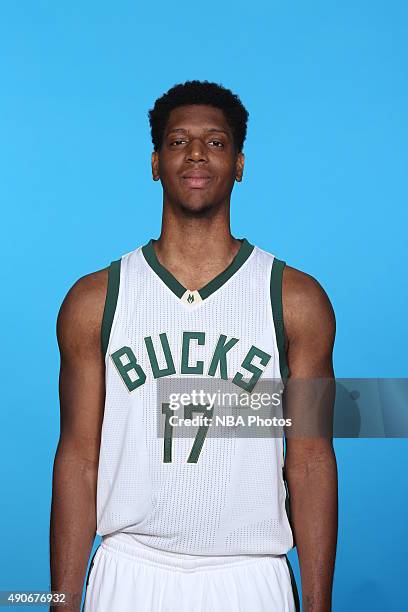 Damien Ingles of the Milwaukee Bucks poses for a portrait during Media Day on September 28, 2015 at the Orthopaedic Hospital of Wisconsin Training...