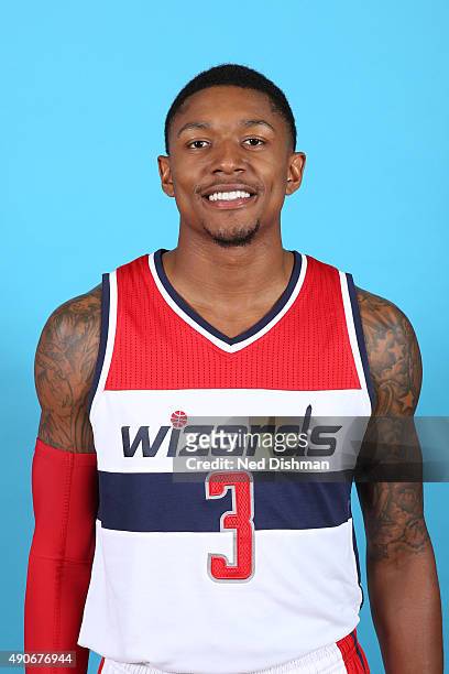 Bradley Beal of the Washington Wizards poses for a photo during 2015 media day at the Verizon Center on May 18, 2015 in Washington D.C. NOTE TO USER:...