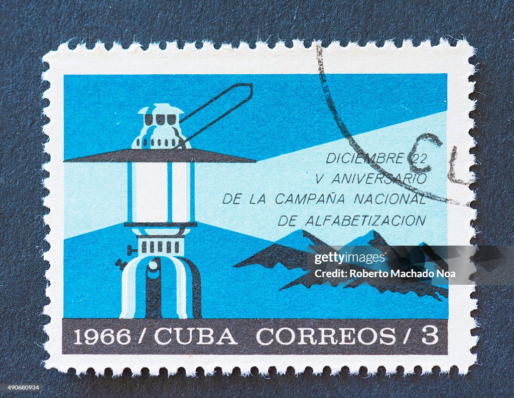Cuban 1966 stamp commemorating the 5th anniversary of the...