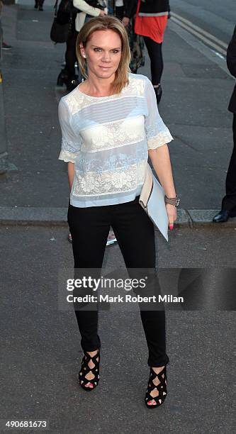 Louise Adams attending a photocall to launch the David Beckham for H&M Swimwear collection on May 14, 2014 in London, England.