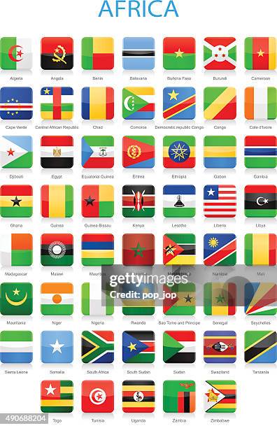 africa - square flags - illustration - flag of botswana stock illustrations