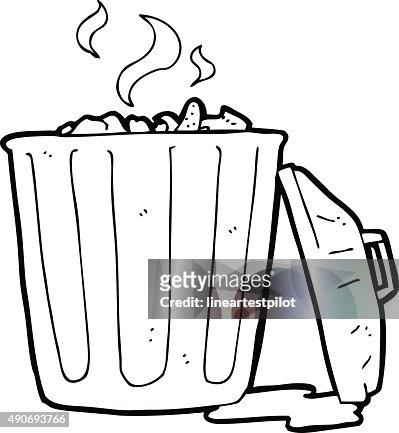Line Drawing Cartoon Garbage Can High-Res Vector Graphic - Getty Images