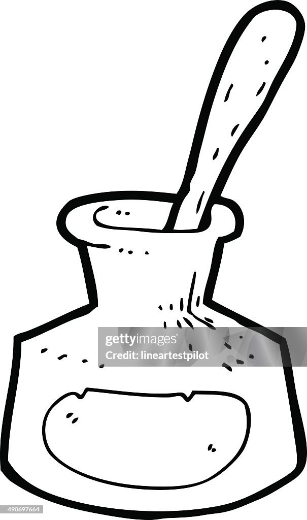 Line Drawing Cartoon Ink Pot High-Res Vector Graphic - Getty Images