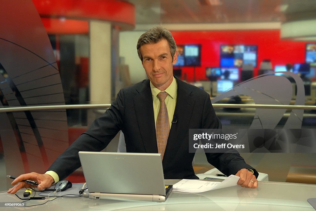 Mike Embley on the set of BBC World News