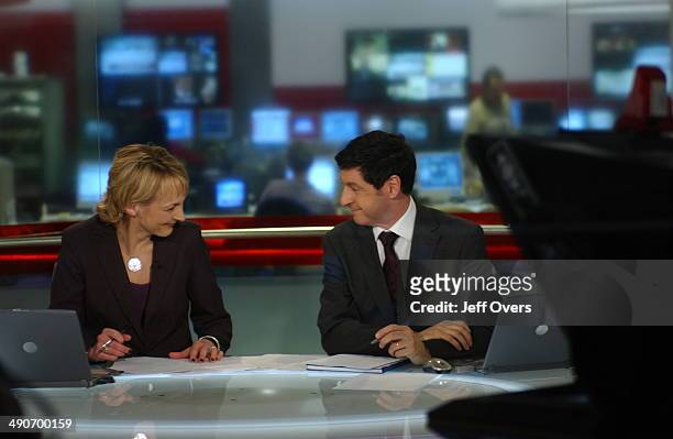 News 24 presenters Louise Minchin and Jon Sopel