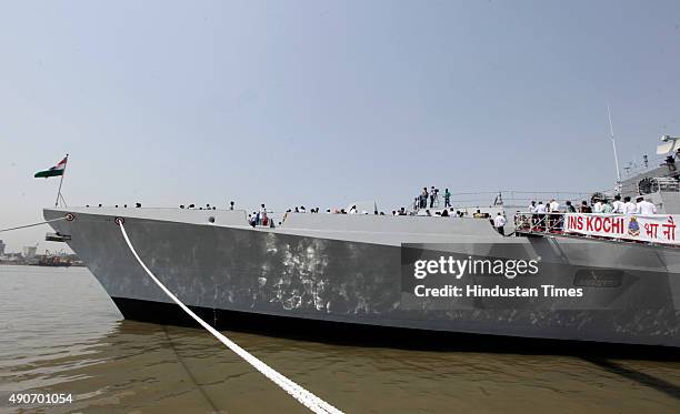 Ins Mumbai Ship Naval Destroyer Ins Mumbai Photos and Premium High Res Pictures - Getty ...