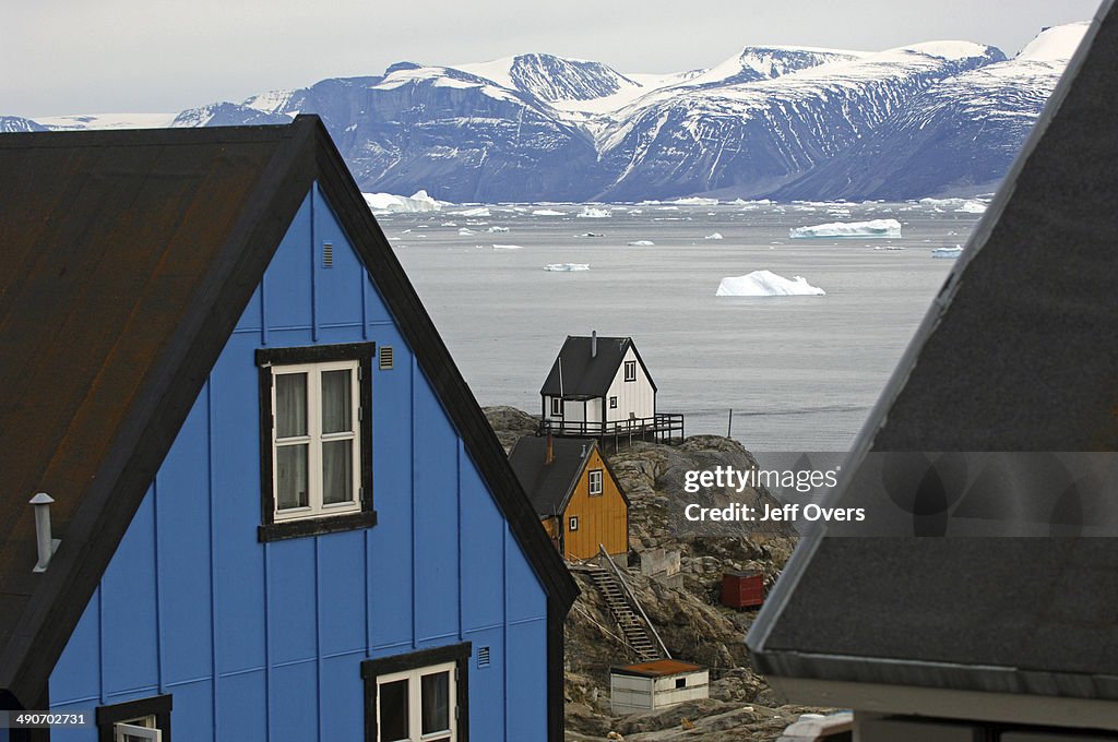 An Inuit village on Uummannaq , Greenland.