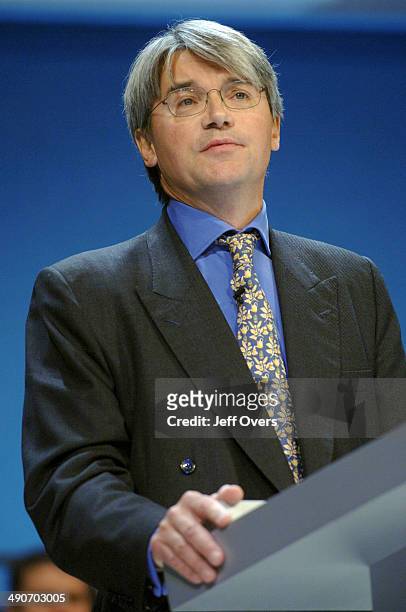 Andrew Mitchell speaking at the Conservative Party conference at the Bournemouth International Centre during the annual party conference on October...