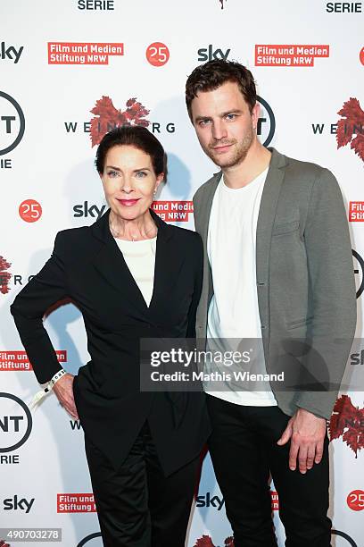 Gudrun Landgrebe and Friedrich Muecke attend TNT Serie's preview screening of 'Weinberg' at Residenz on September 30, 2015 in Cologne, Germany. The...