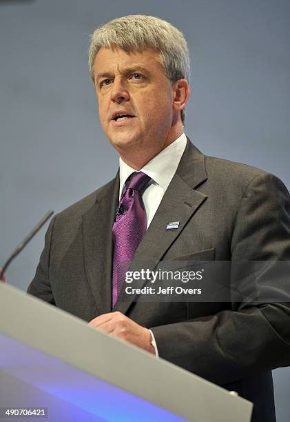 Shadow Health secretary Andrew Lansley addresses the Conservative Party Conference at the International Convention Centre, Birmingham.