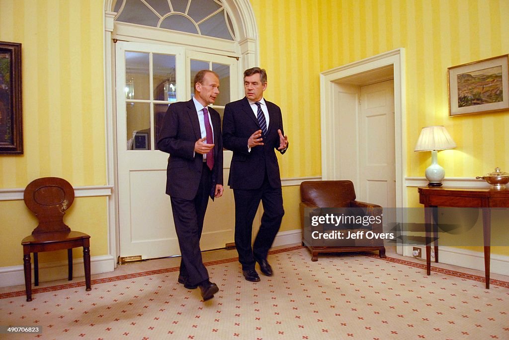 Gordon Brown and Andrew Marr inside No 10 Downing St, on Sunday AM, 1st July 2007