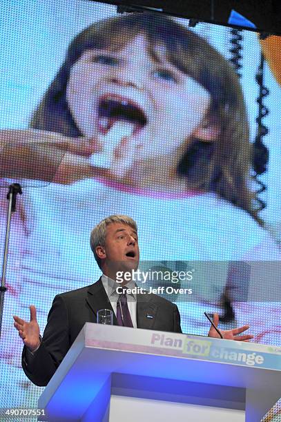 Shadow Health secretary Andrew Lansley addresses the Conservative Party Conference at the International Convention Centre, Birmingham. Monday...