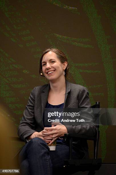 Chief Data Scientst of AppNexus Catherine Williams speaks onstage at the Behind The Scenes on the Fight Against Fraud panel presented by AppNexus...