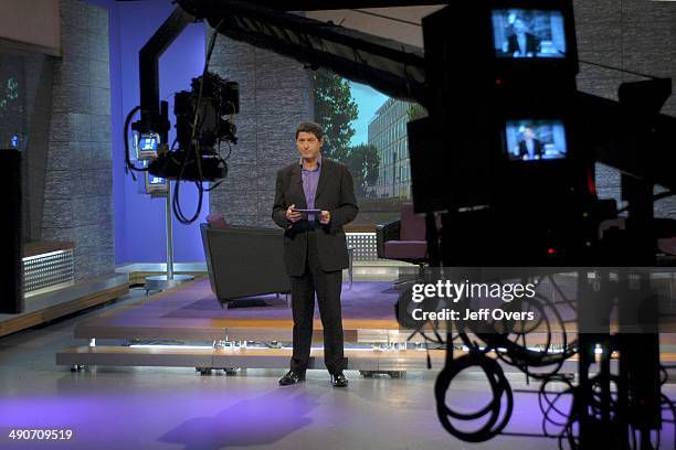 Jon Sopel on the set of the BBC current affairs programme The Politics Show The show is transmitted Sunday lunchtime