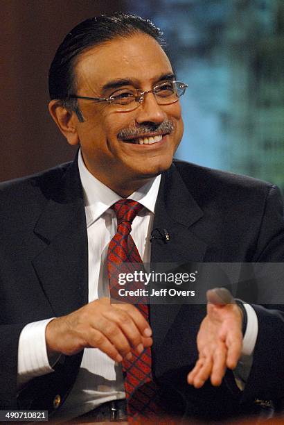 Asif ali Zardari, widower of Benazir Bhutto on BBC news and current affairs programme The Andrew Marr Show, 11th May 2008, .