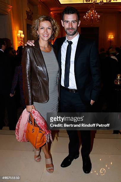 Actress Corinne Touzet and Vincent Chatelain attend the Charity Dinner to Benefit 'Claude Pompidou Foundation', held at 'Four Seasons Hotel George V'...