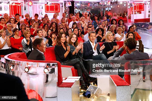 Presenter of the show Michel Drucker, Singer Zazie, Autor of songs from Christophe Willem's new Album 'Parait-il', Carla Bruni, Actor Dany Boon,...