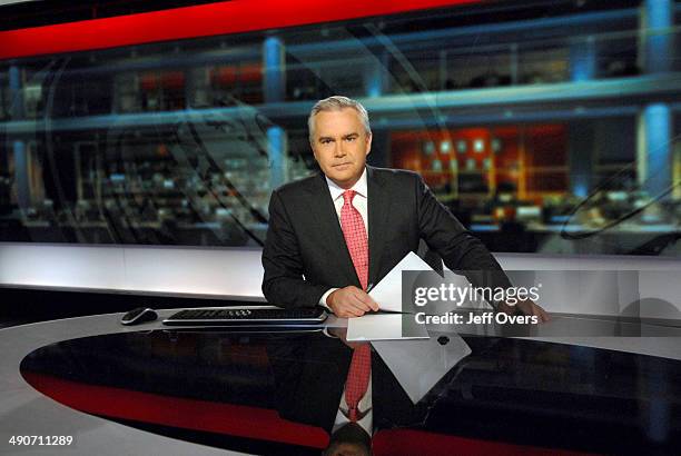 Huw Edwards in N9 news studio for the Ten O clock news