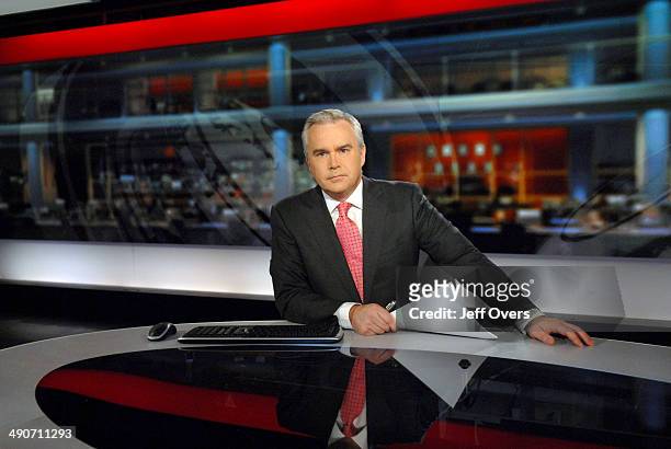 Huw Edwards in N9 news studio for the Ten O clock news