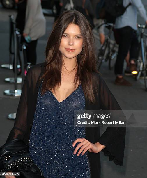 Sarah Ann Macklin attending a photocall to launch the David Beckham for H&M Swimwear collection on May 14, 2014 in London, England.