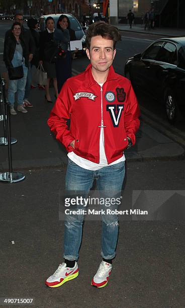 Nick Grimshaw attending a photocall to launch the David Beckham for H&M Swimwear collection on May 14, 2014 in London, England.