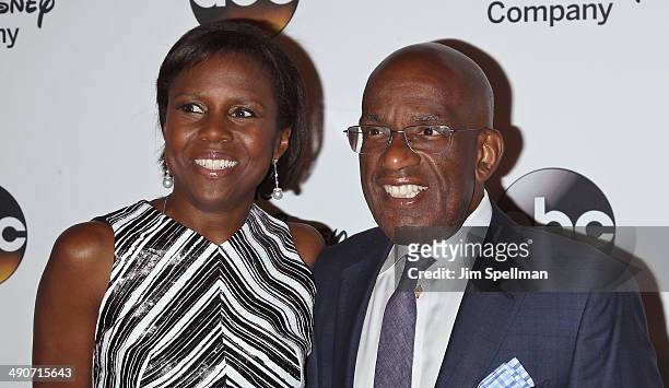 Journalist Deborah Roberts and tv personality Al Roker attend A Celebration of Barbara Walters Cocktail Reception Red Carpet at the Four Seasons...