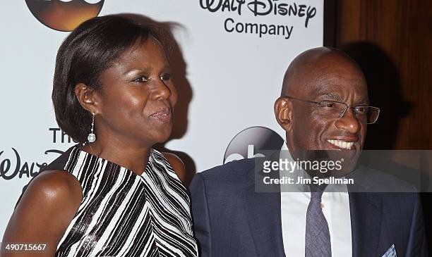 Journalist Deborah Roberts and tv personality Al Roker attend A Celebration of Barbara Walters Cocktail Reception Red Carpet at the Four Seasons...