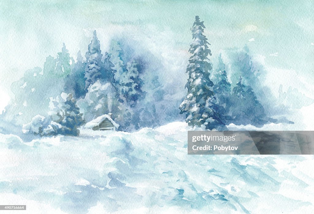 Watercolor winter