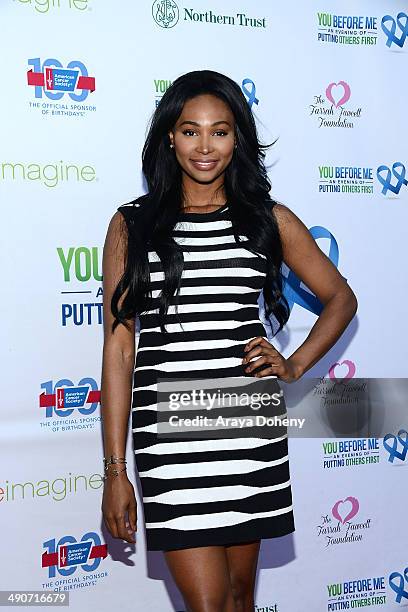 Miss USA 2012 Nana Meriwether attends the You Before Me benefit for the 100th birthday of The American Cancer Society on May 14, 2014 in Los Angeles,...
