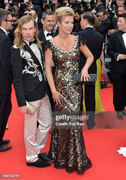 Christophe Guillarme and Natacha Amal attend the opening ceremony and "Grace of Monaco" premiere at the 67th Annual Cannes Film Festival at Palais...