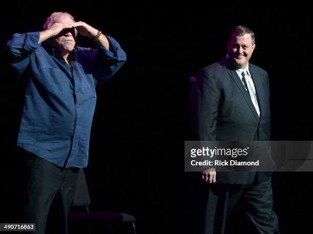 Comedians James Gregory and Billy Gardell perform during, Bud Light Presents Wild West Comedy Festival - "Friends Of Tim" a benifet for Comedian Tim...