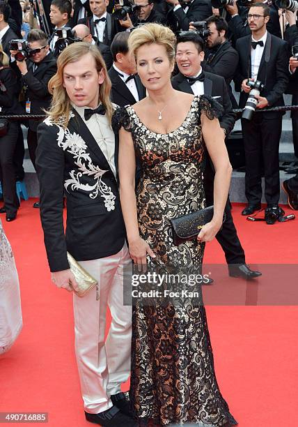 Christophe Guillarme and Natacha Amal attend the opening ceremony and "Grace of Monaco" premiere at the 67th Annual Cannes Film Festival at Palais...