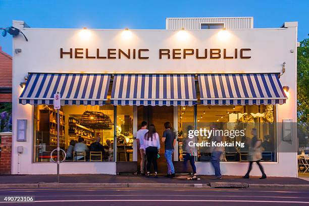 hellenic republic by george calombaris - white night melbourne stock pictures, royalty-free photos & images