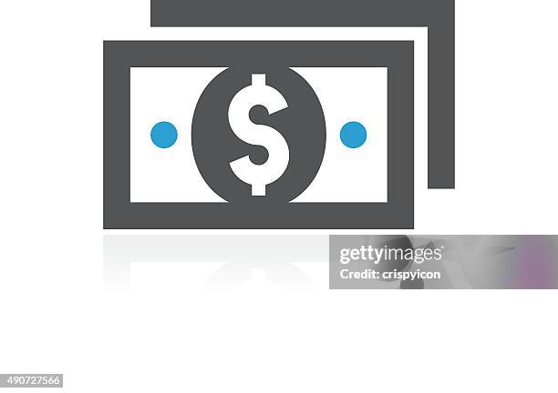 money icon on a white background. - colorseries - dollar bills stacking up stock illustrations