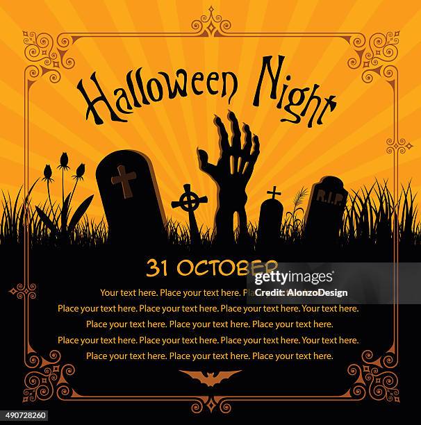 halloween night - dying grass stock illustrations