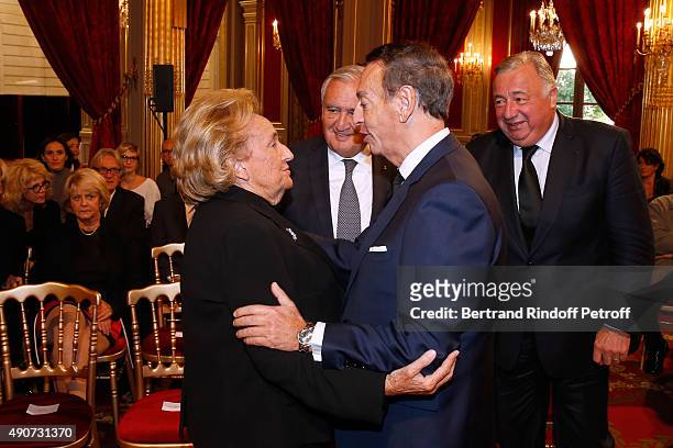 Bernadette Chirac, Jean-Pierre Raffarin, Jean-Paul Claverie and President of the 'Senat' Gerard Larcher attend Director of sponsorship LVMH Jean-Paul...