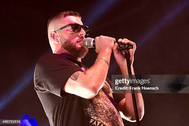 Singer KC Rebell performs live during a concert at the Huxleys on September 30, 2015 in Berlin, Germany.