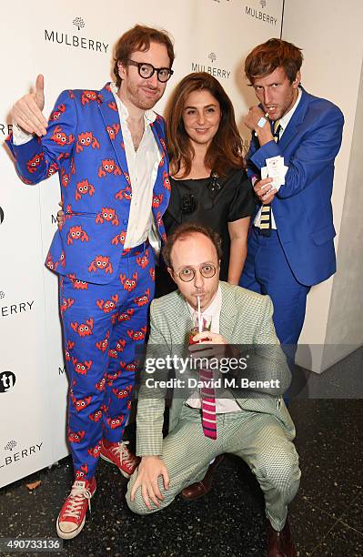 Philip Colbert, Maryam Eisler, Executive Editor of London Burning, Henry Hudson and Nimrod Kamer attend the London Burning Launch Event at The ICA...