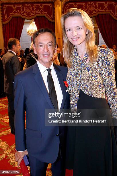 Jean-Paul Claverie and Louis Vuitton's executive vice president, Delphine Arnault attend Director of sponsorship LVMH Jean-Paul Claverie receives...