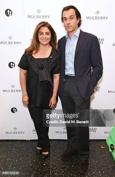 Maryam Eisler, Executive Editor of London Burning, and husband Edward Eisler attend the London Burning Launch Event at The ICA supported by Mulberry...